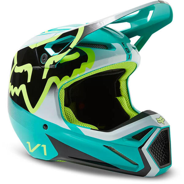 Fox Casco Moto V1 Leed Celeste Fox