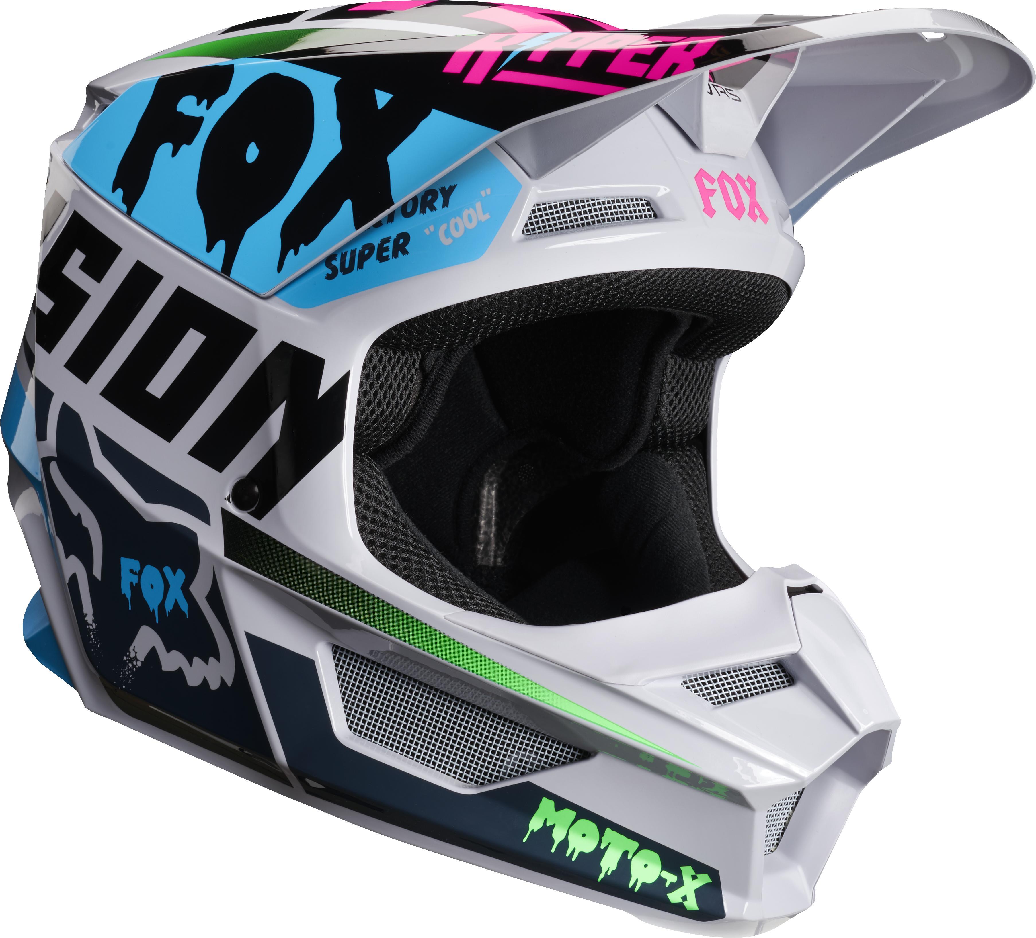 Fox Casco Moto Niño V1 Czar Gris Fox.