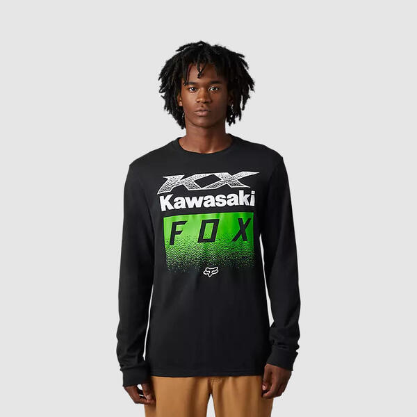 Fox Polera Lifestyle Kawasaki Premium Manga Larga Negro Fox