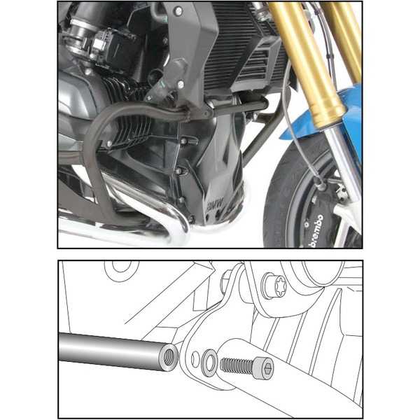 Hepco & Becker barra de refuerzo para protector de motor BMW R 1200 R (2015-2018) / R 1200 RS (2015-2018) / R 1200