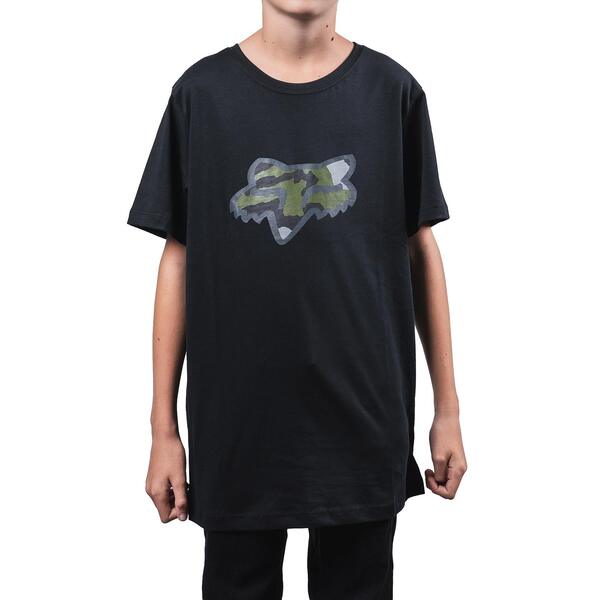 Fox Polera Lifestyle Niño Predator SS Camo Negro Fox