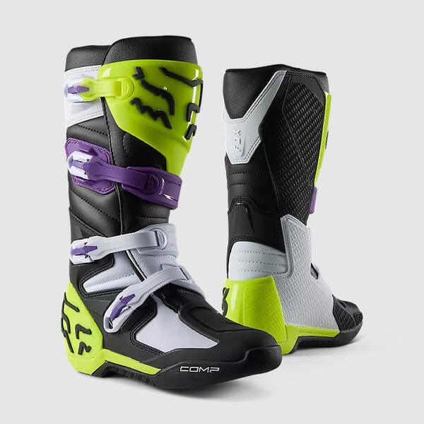 Fox Botas Moto Comp Negro/Verde/Blanco/Morado Fox
