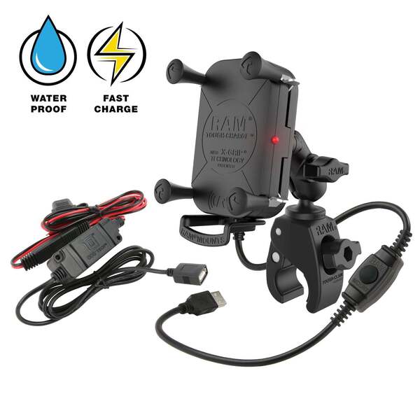 RAM Mounts Tough-Charge™ Soporte de Celular y cargador inalámbrico con Tough-Claw™