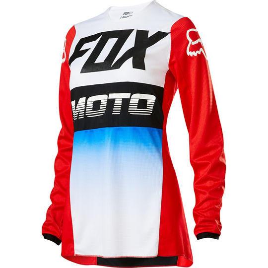 Fox Polera Moto Mujer 180 Fyce Azul/Rojo 2020 Fox