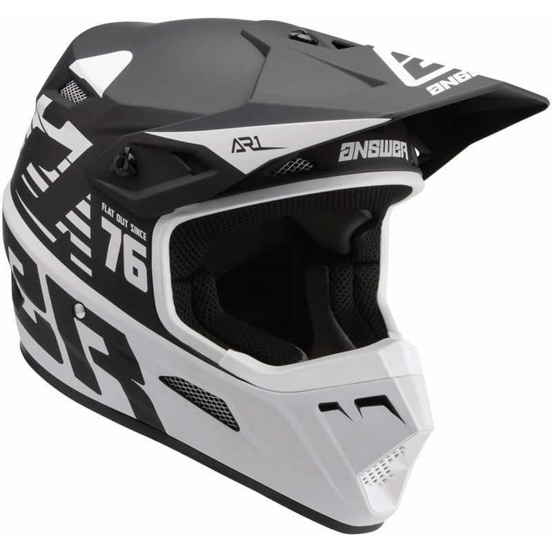 Answer Casco Niño AR1 Solid Black/White