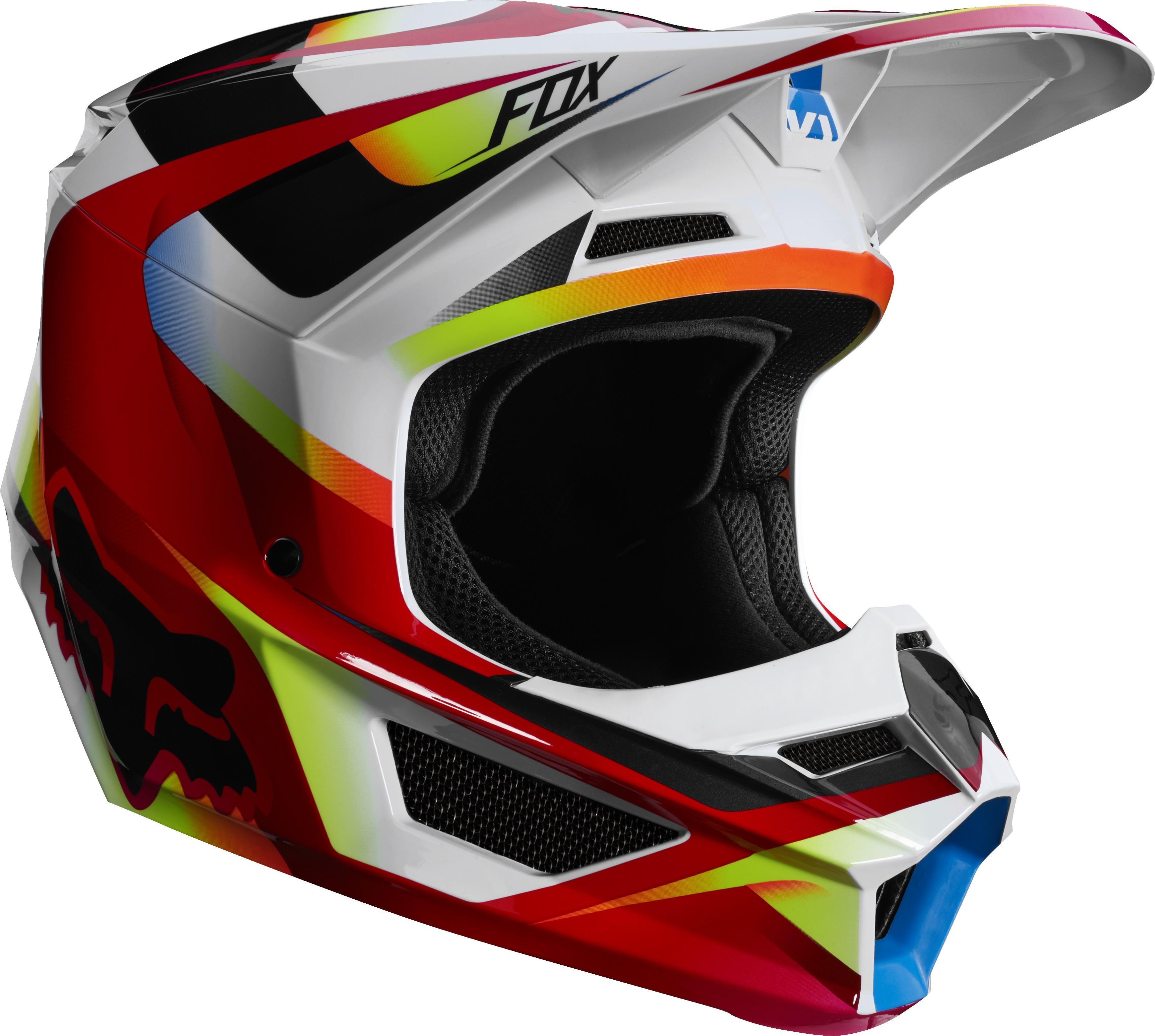 Fox Casco Moto V1 Motif Rojo Blanco Fox.