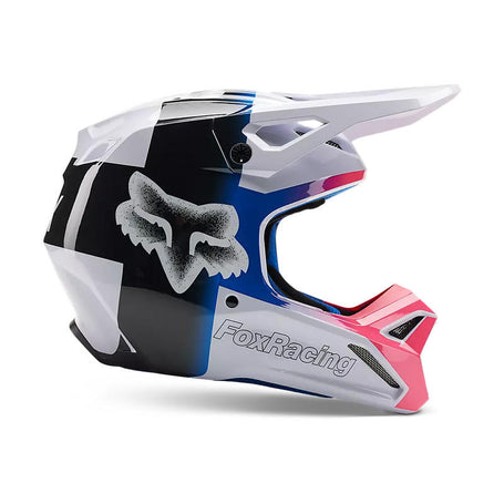 Fox Casco Moto V1 Horyzn Negro/Blanco/Rosado