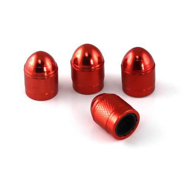 Set De Tapa Valv Aluminio Slime 4 Pc Roja
