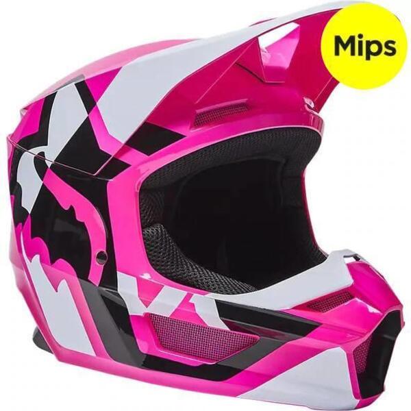 Fox Casco Moto Niño V1 Lux Rosado Fox