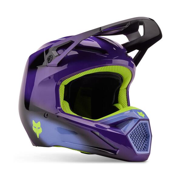 Fox Casco Moto V1 Interfere Morado/Amarillo Fox