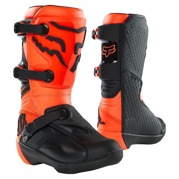 Fox Botas Moto Niño Comp Naranjo Fluor