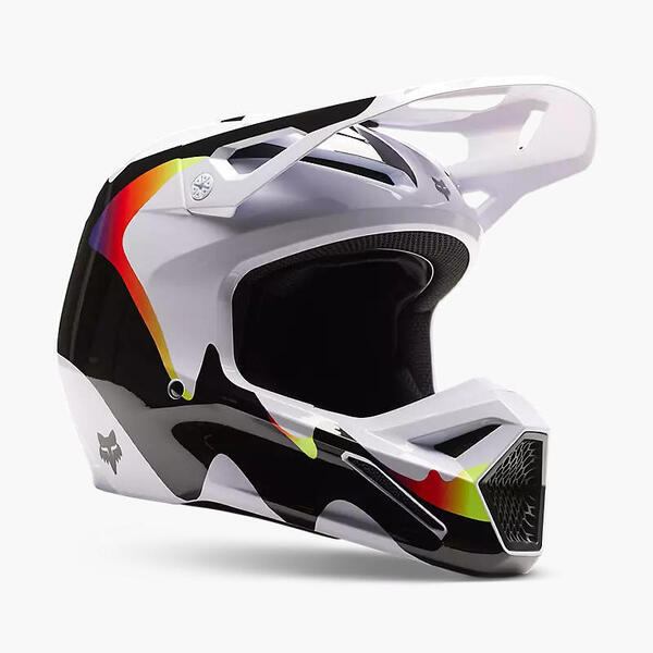 Fox Casco Moto V1 Kozmik Negro/Blanco Fox