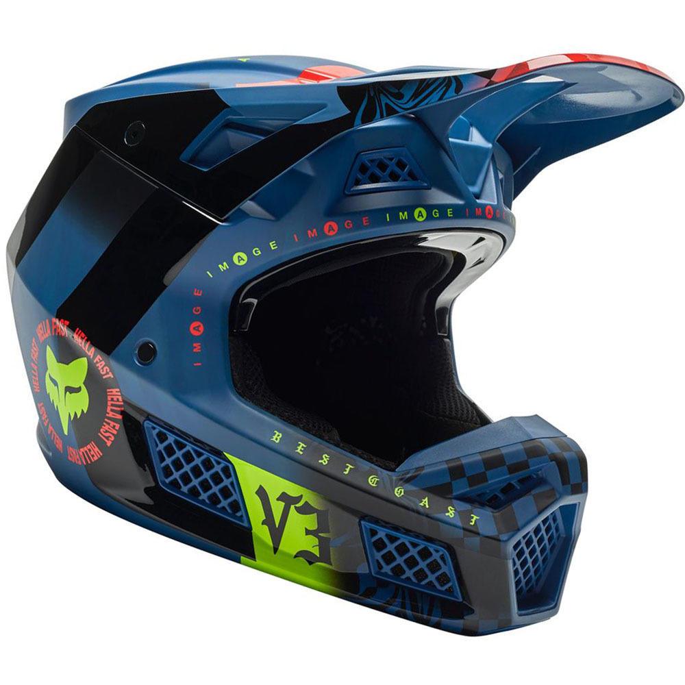 Fox Casco Moto V3 RS Mawlr Ece Azul Fox